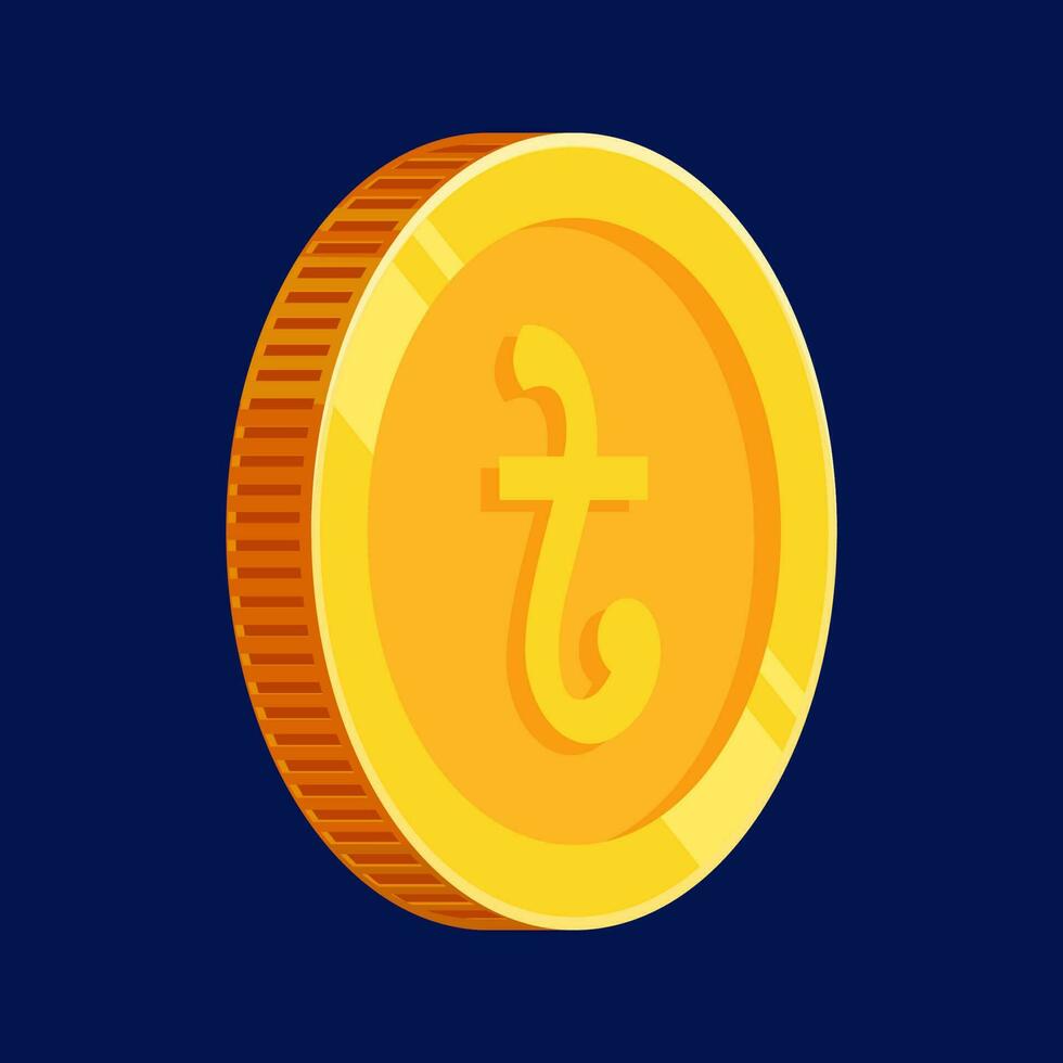 Taka Bangladesh Gold Coin Money Illustration vector
