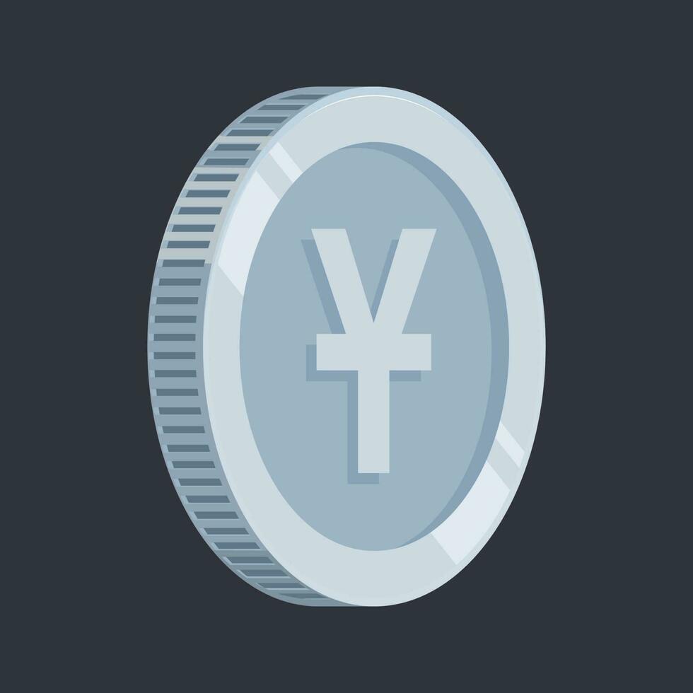 Yuan China Silver Tin Coin Illustrations vector