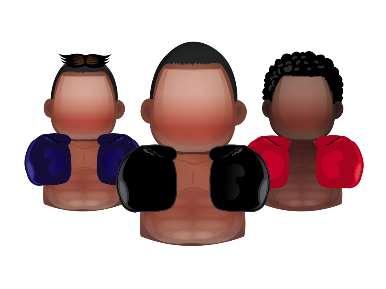 Illustration of Three boxer icons png