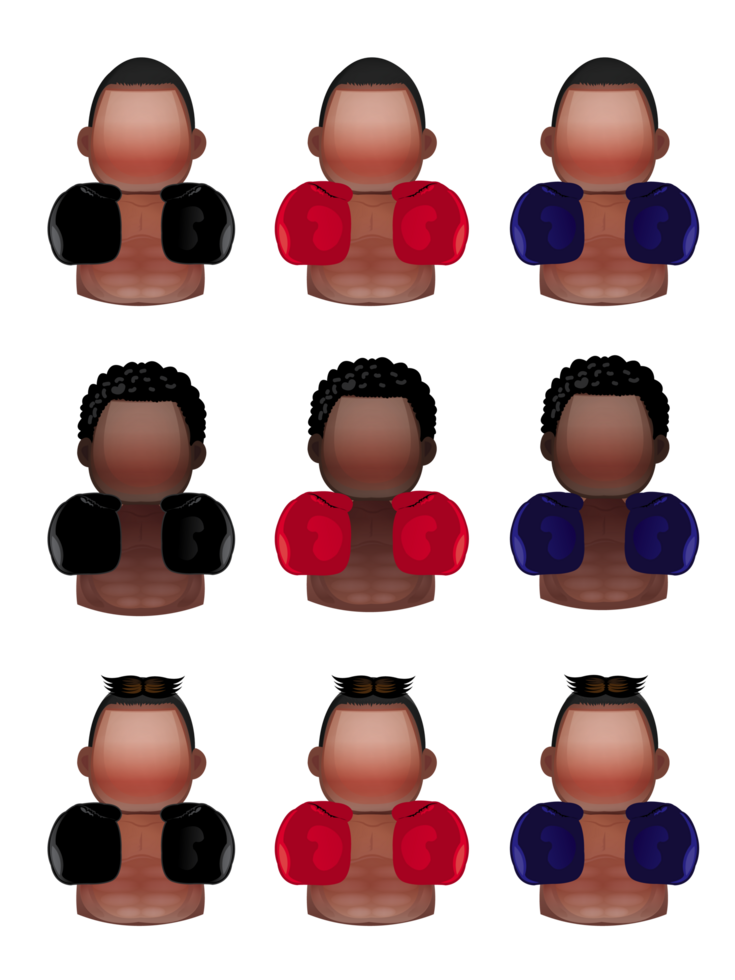 Illustration of Boxer icons set png