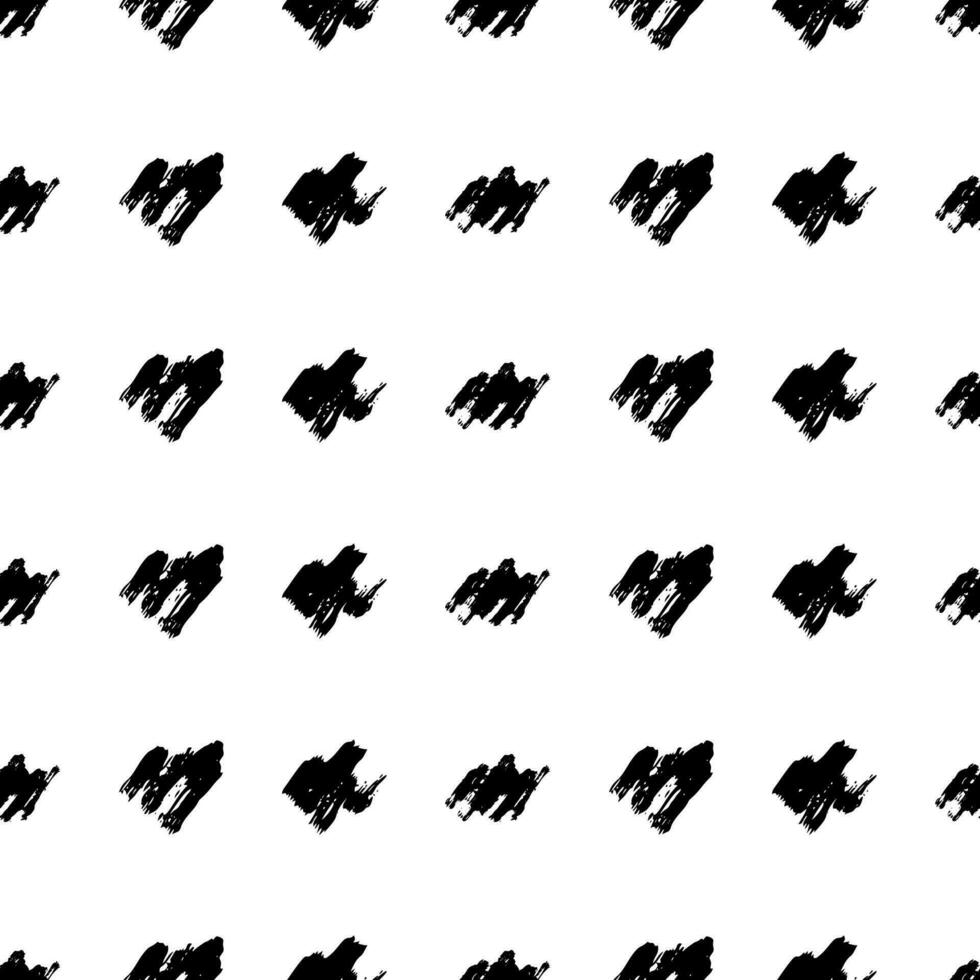 Seamless pattern with dark hand drawn scribble smear on white background. Abstract grunge texture. Vector illustration