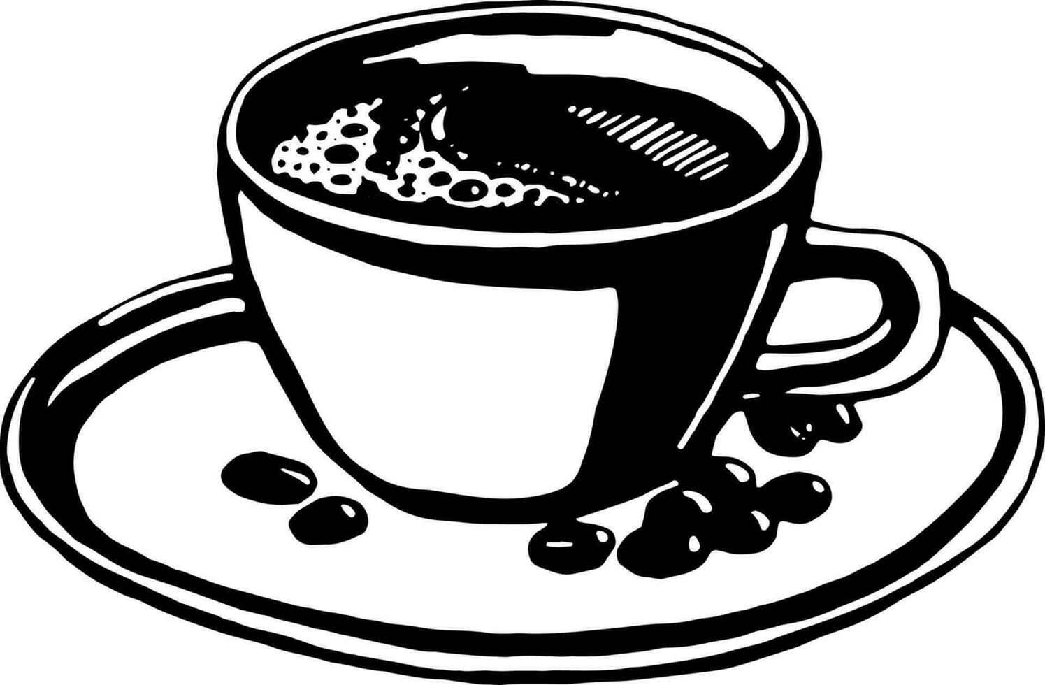 Cup of coffee on a plate vector