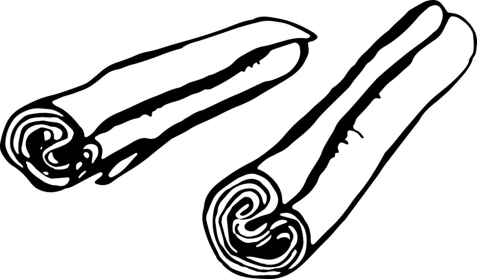 Cinnamon. Black vector hand drawn