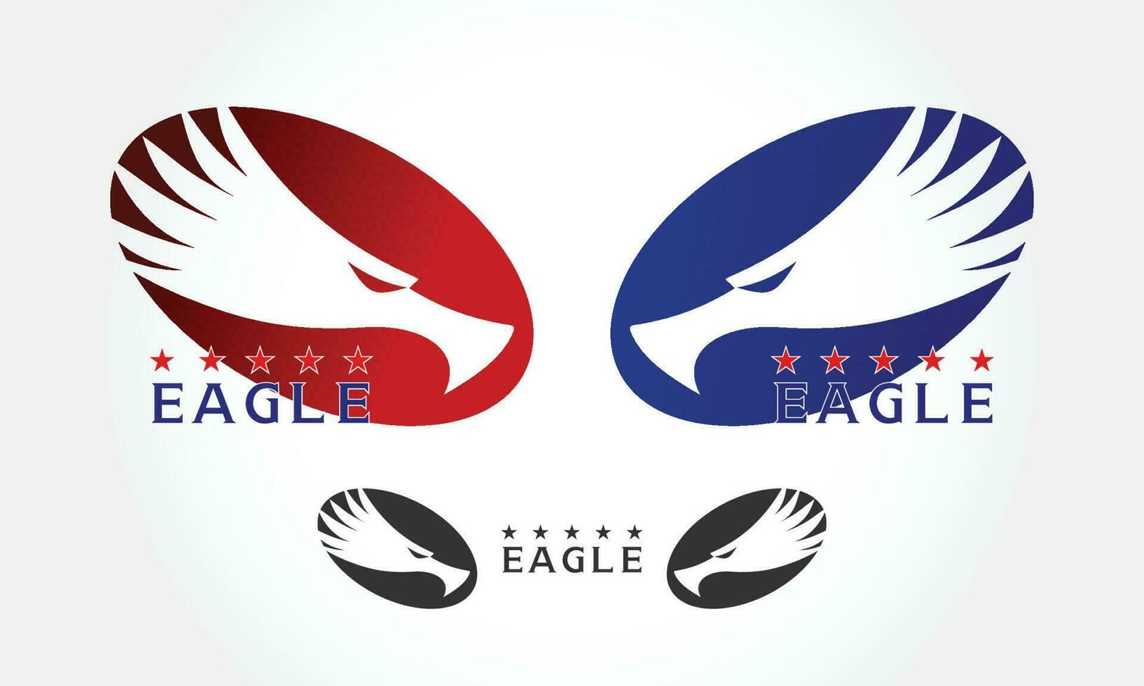 Graceful eagle silhouette logo vector