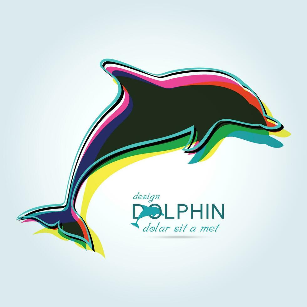 Dolphin icon design element vector
