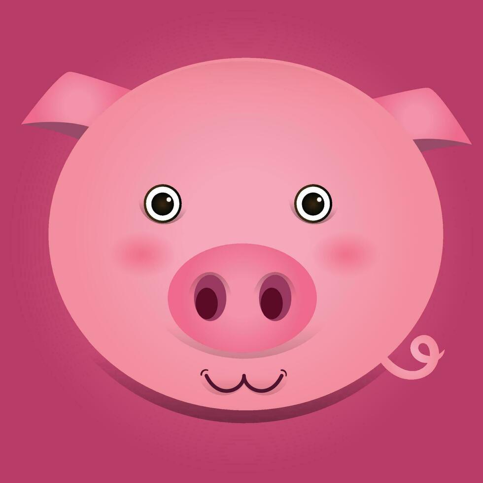 cute face of pig vector