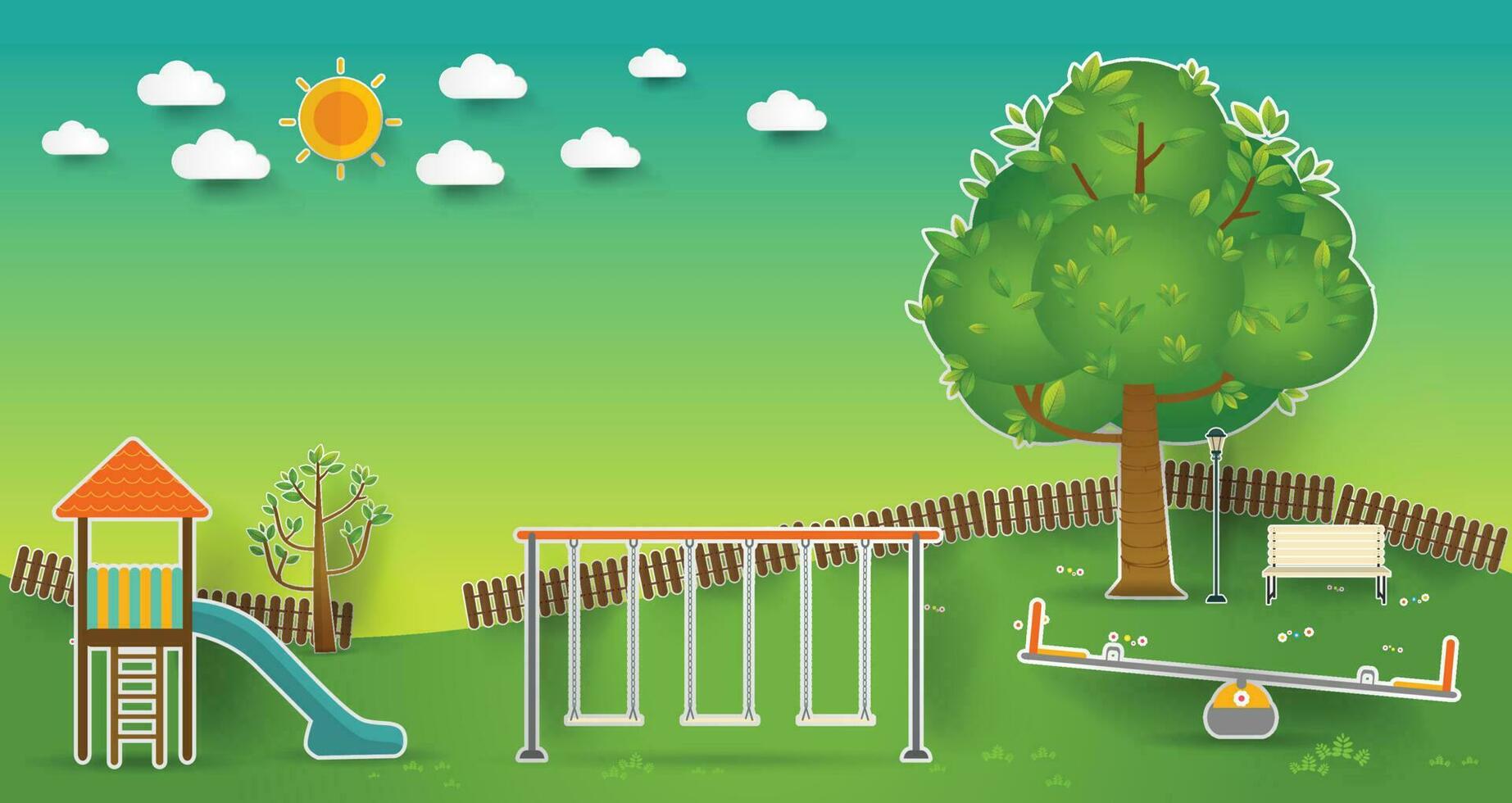 Kids playground. Vector illustration.