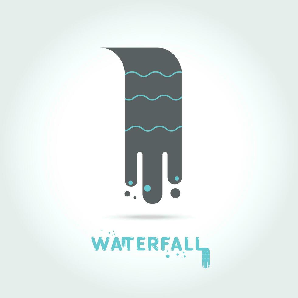 Waterfall logo design vector