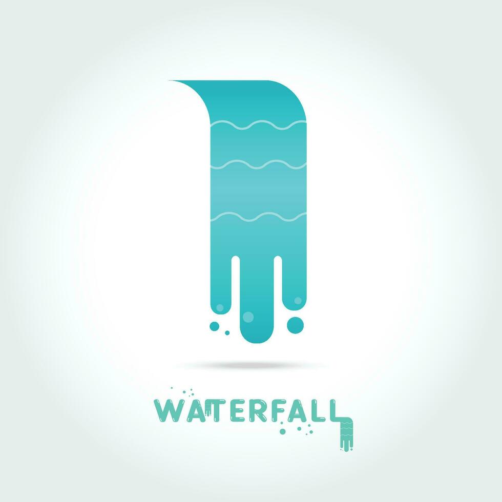 Waterfall logo design vector