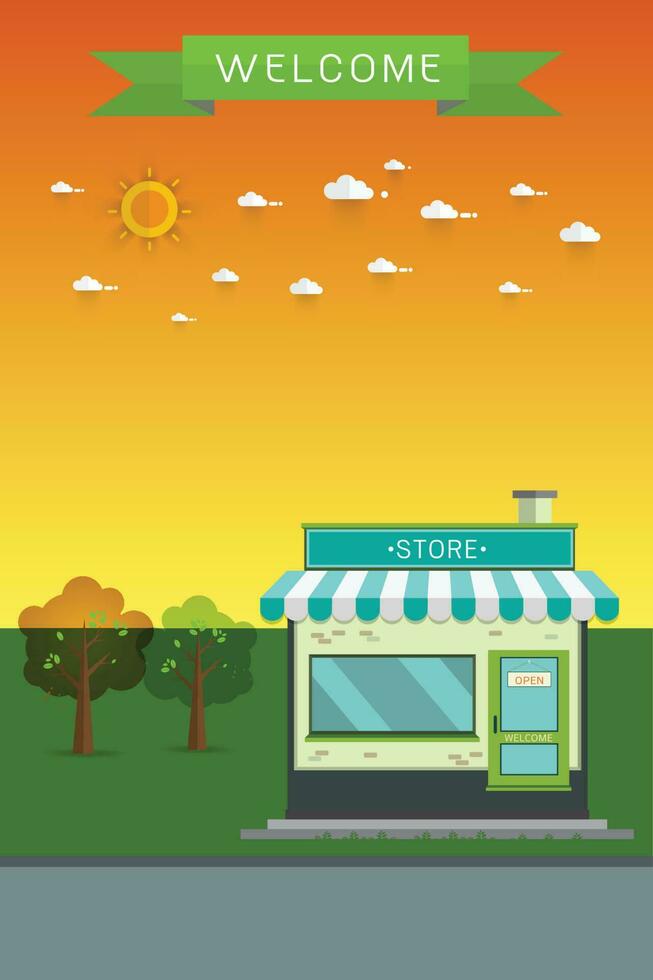 Flat Vector Detailed Shop