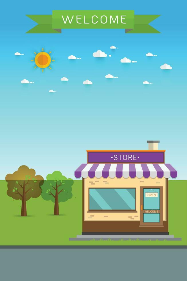 Flat Vector Detailed Shop