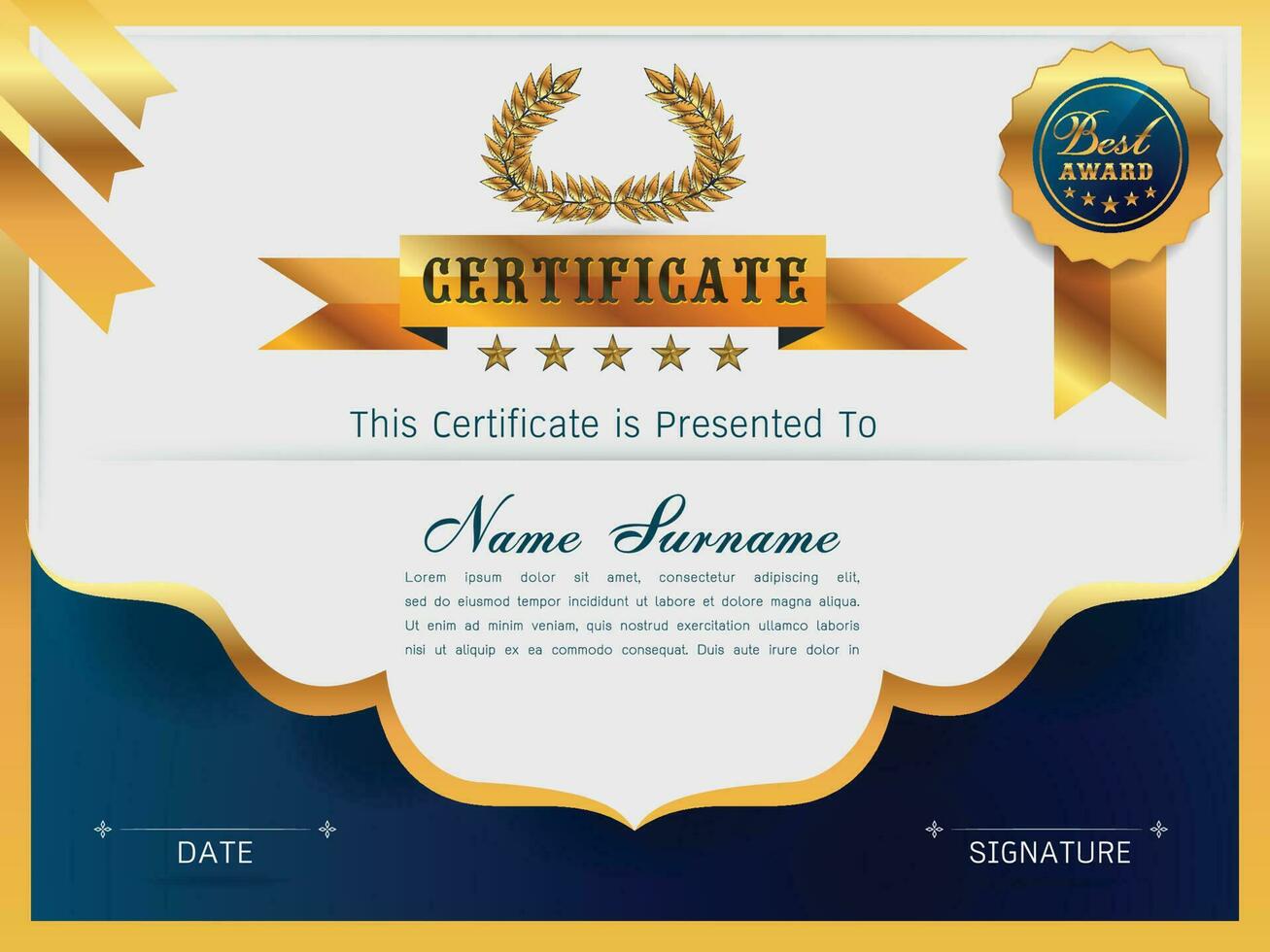 Graceful certificate template vector