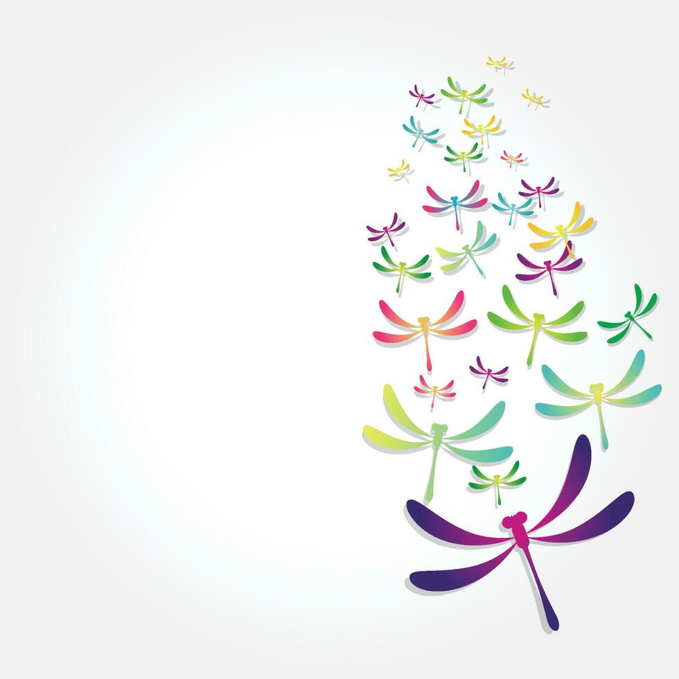 Beautiful icon dragonfly vector