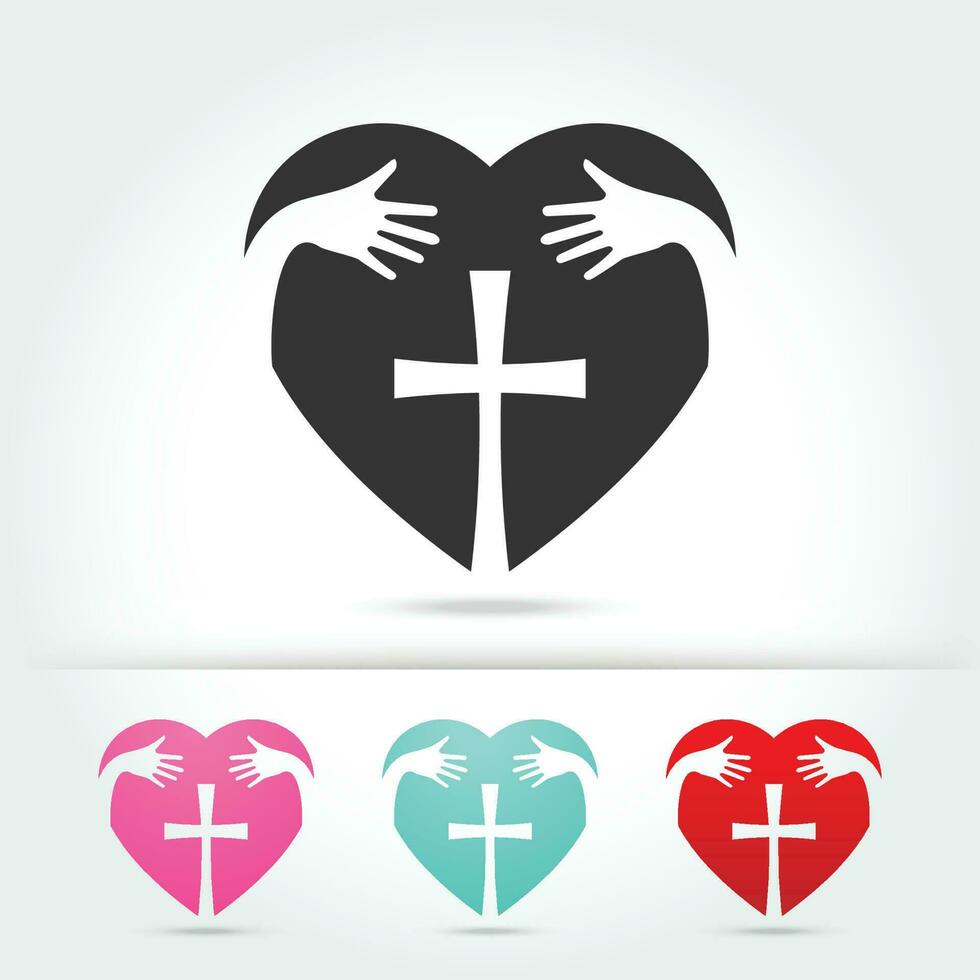isolate icon of the Christian cross vector
