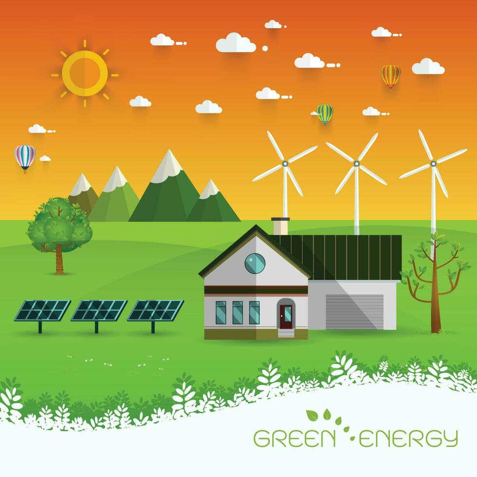 eco friendly house vector