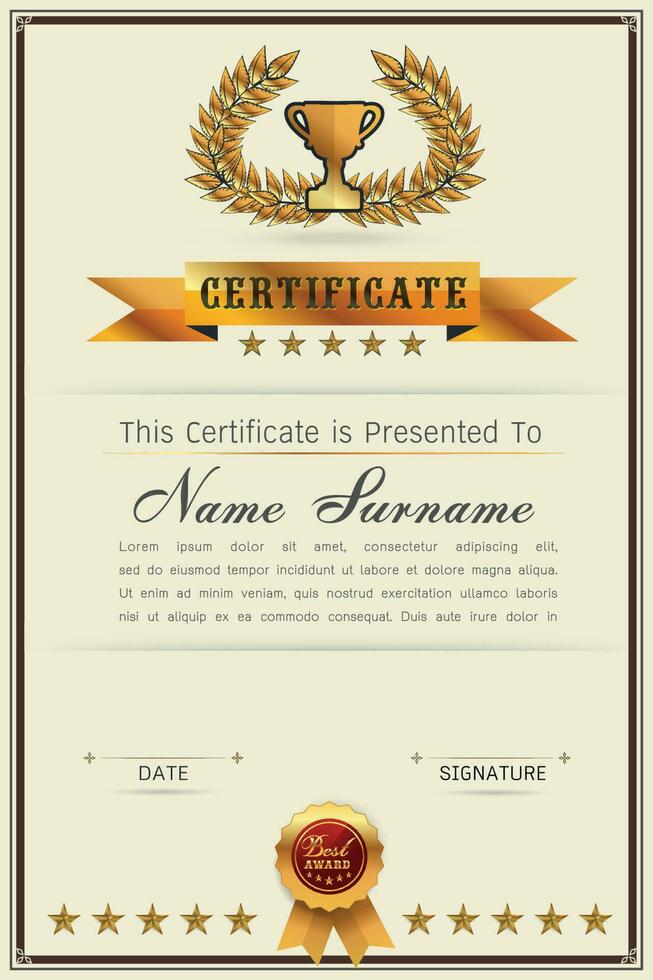 Graceful certificate template vector