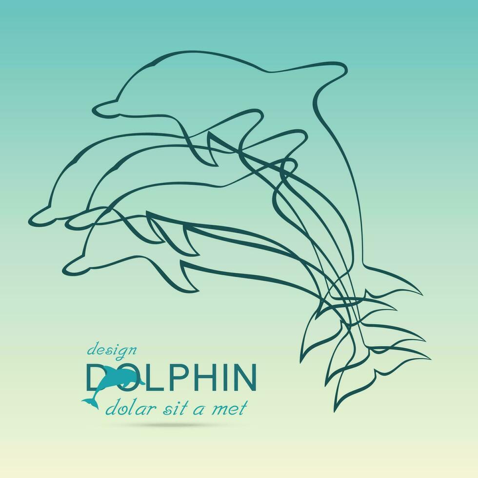 Dolphin icon design element vector