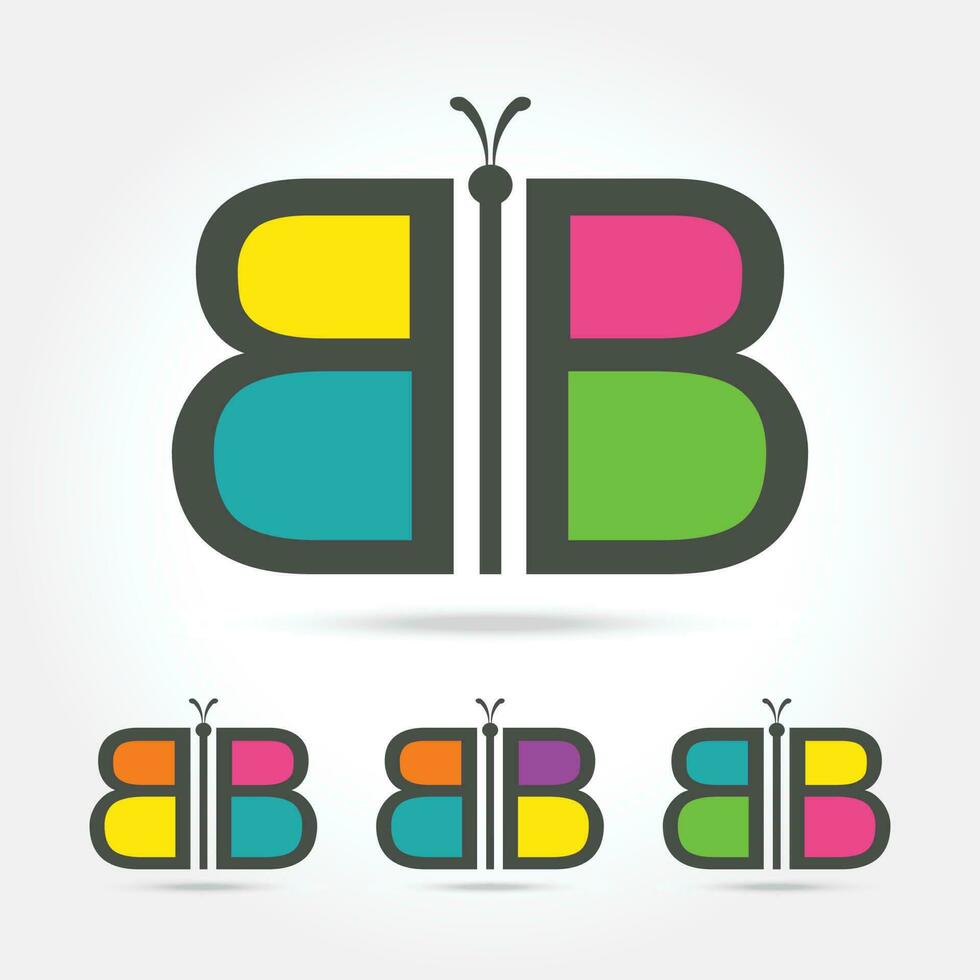 Colorful butterfly logo vector