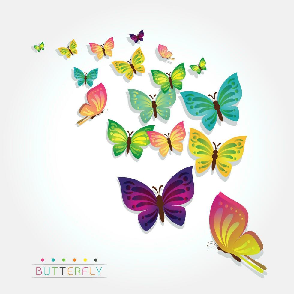 colorido diseño de mariposa vector