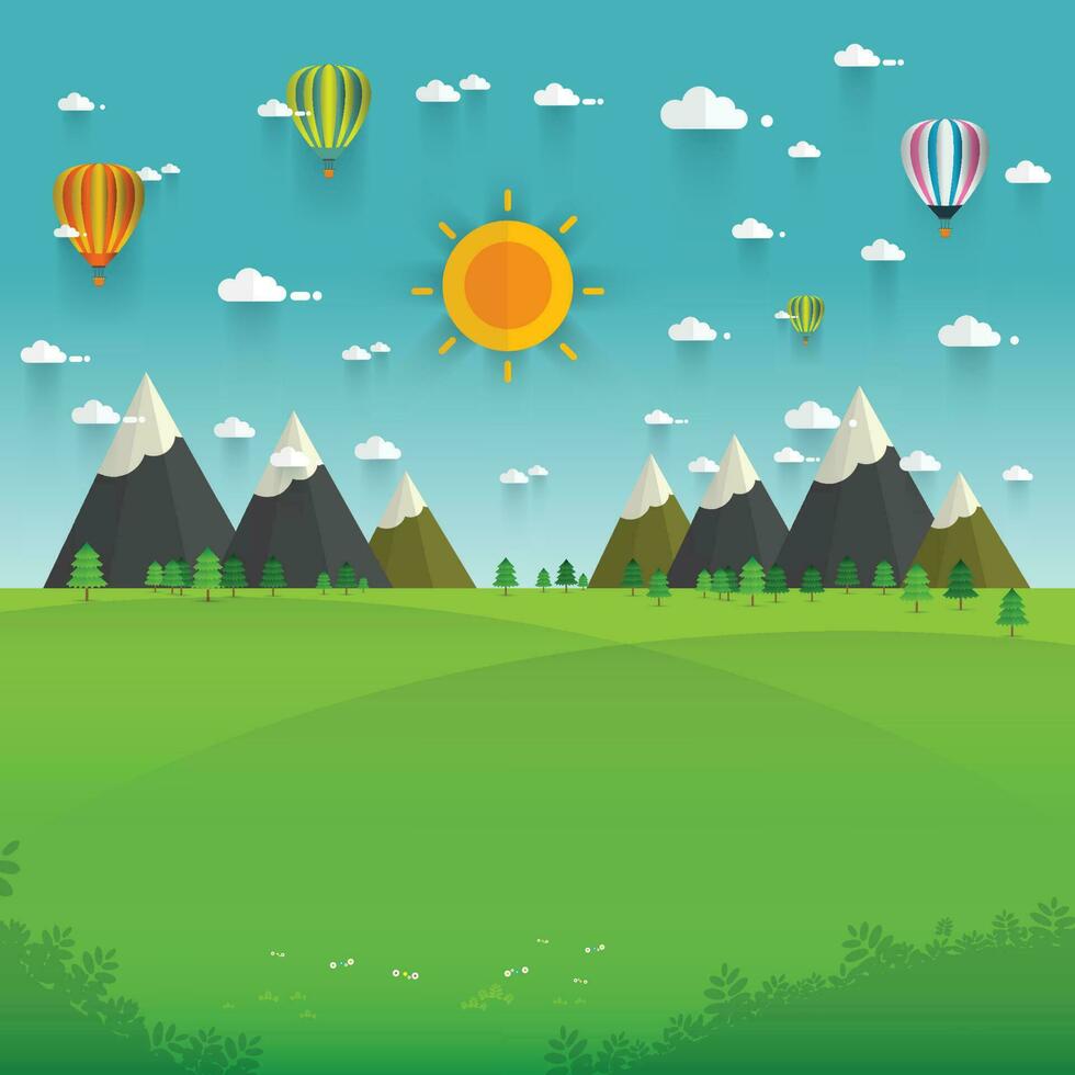 Natural landscape in the flat style. a beautiful park.Environmentally friendly natural landscape vector