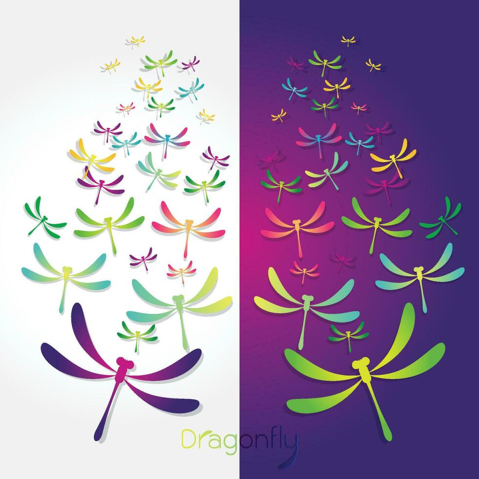 Beautiful icon dragonfly vector