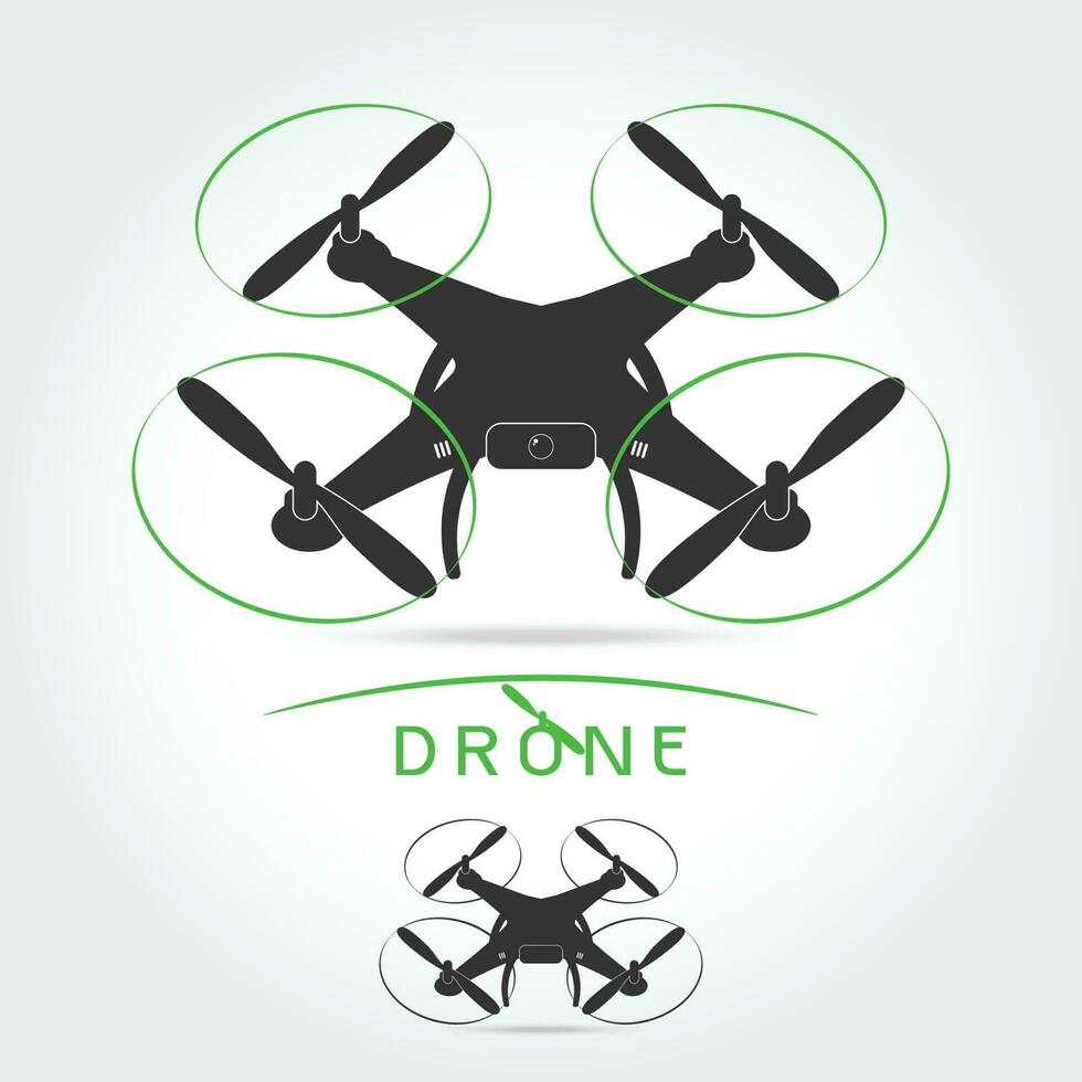 Drone with video camera isolated vector