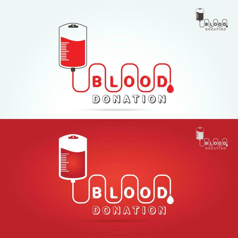 donación de sangre de logotipo vector