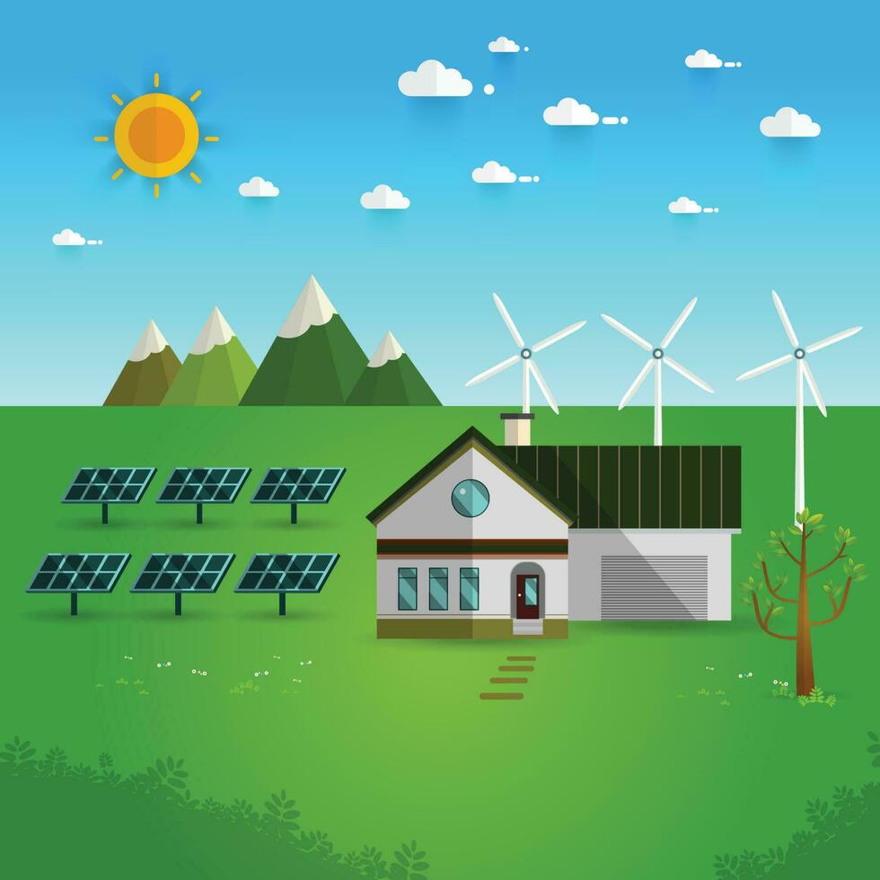 eco friendly house vector