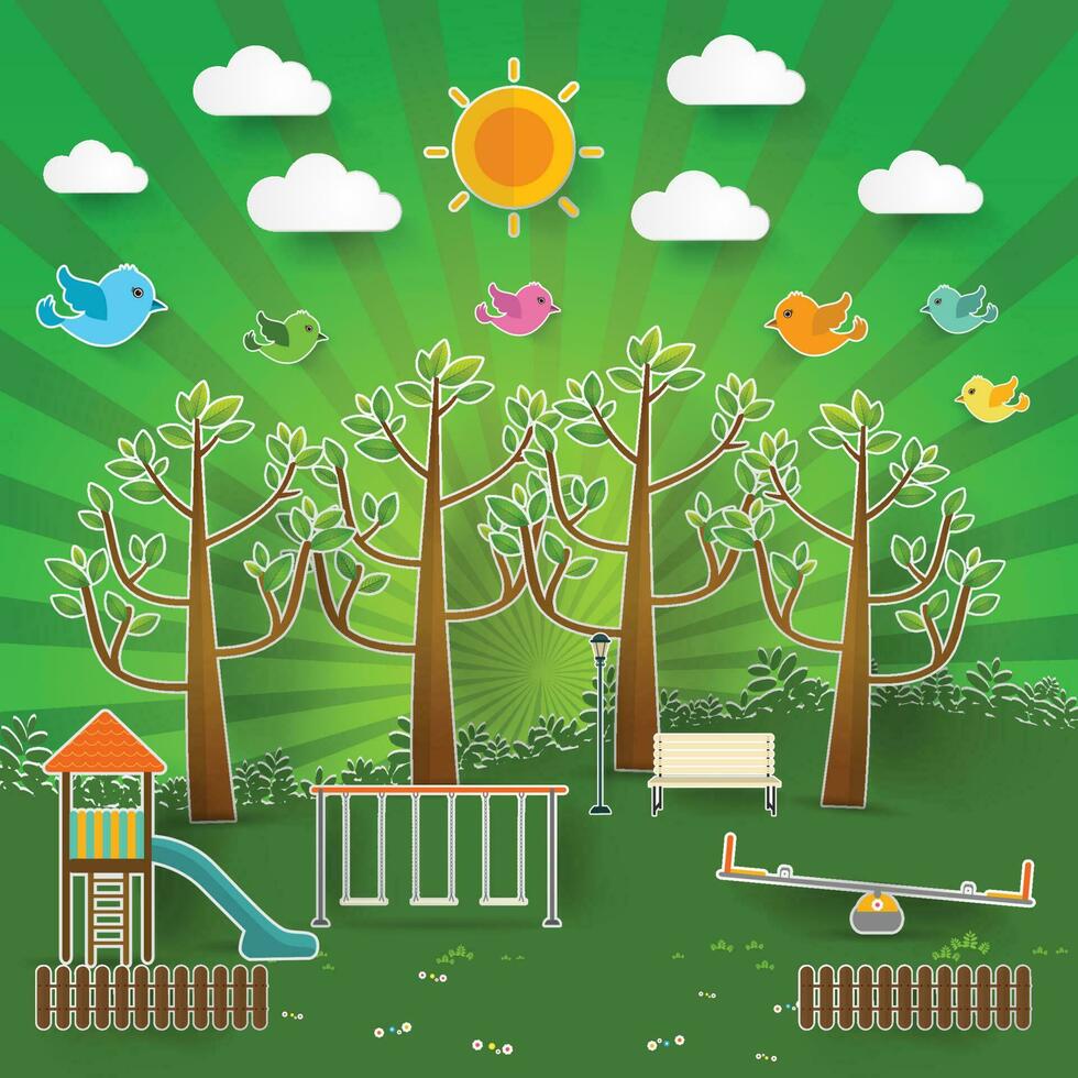 Kids playground. Vector illustration.