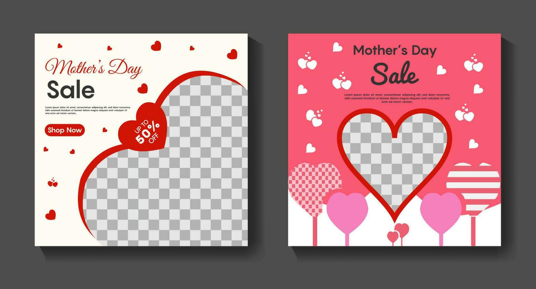 Happy mother's day sale banner and social media post template pro vector