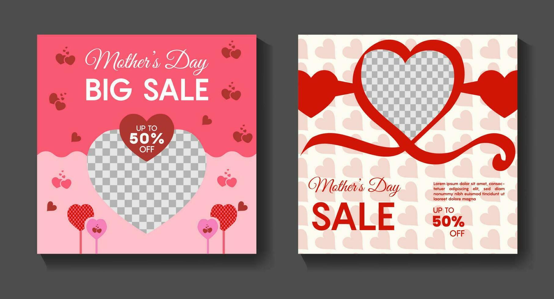 Mother's day big sale flyer poster social media post design vector