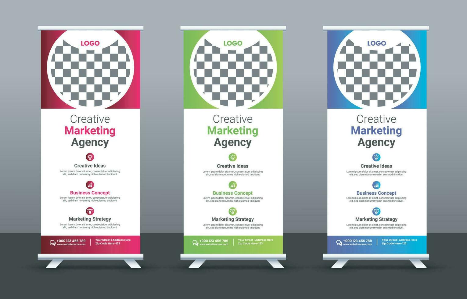 Business Roll Up Banner stand. Presentation concept. Abstract modern roll up background. vector
