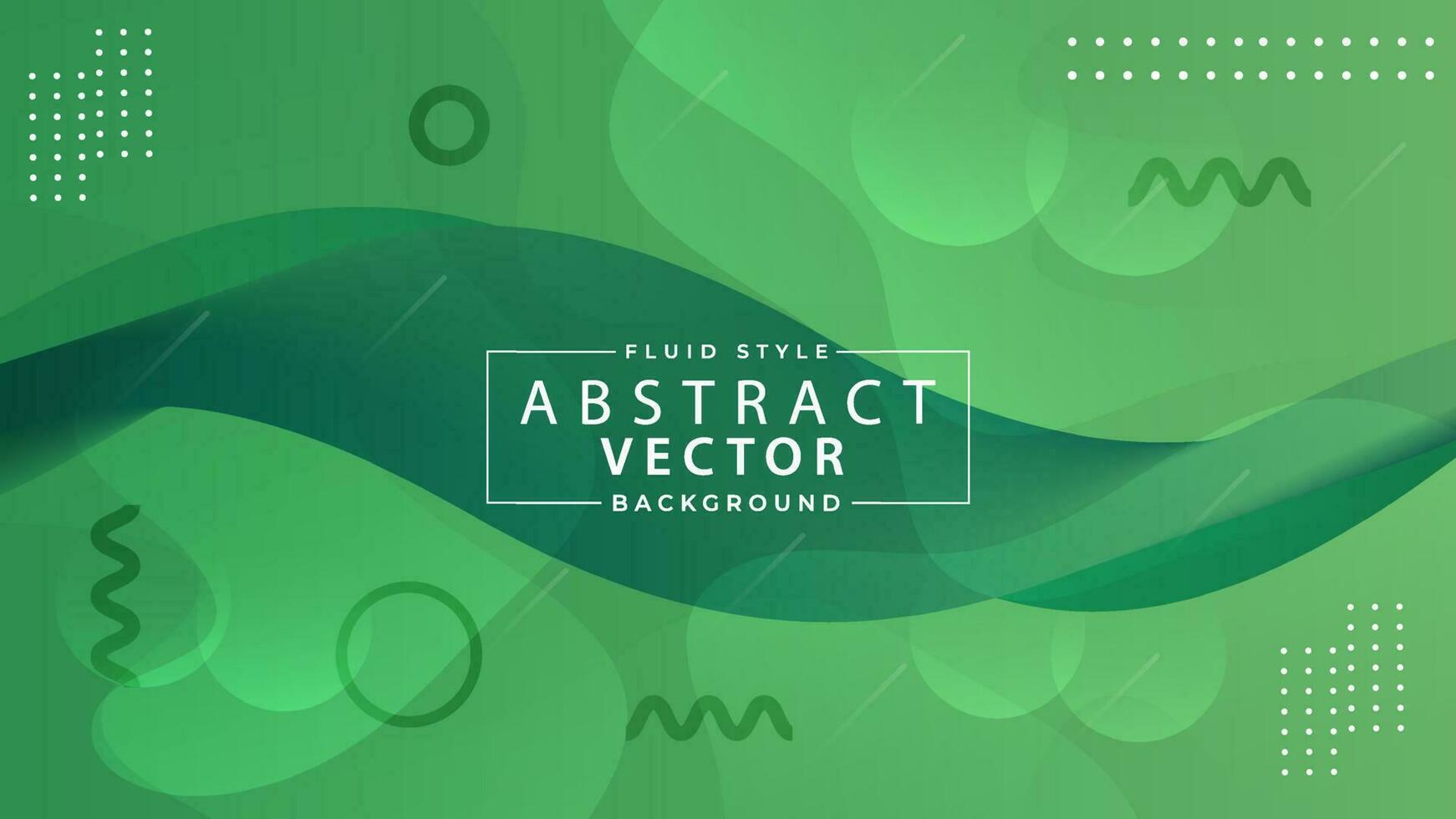 Abstract green color vector background. Dynamic shapes composition.