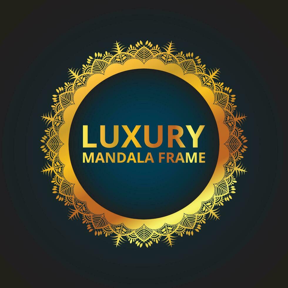 Luxury Golden Mandala Frame Design vector