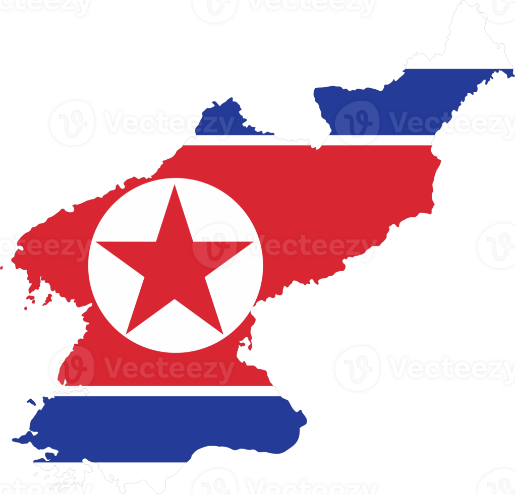 North Korea flag pin map location png