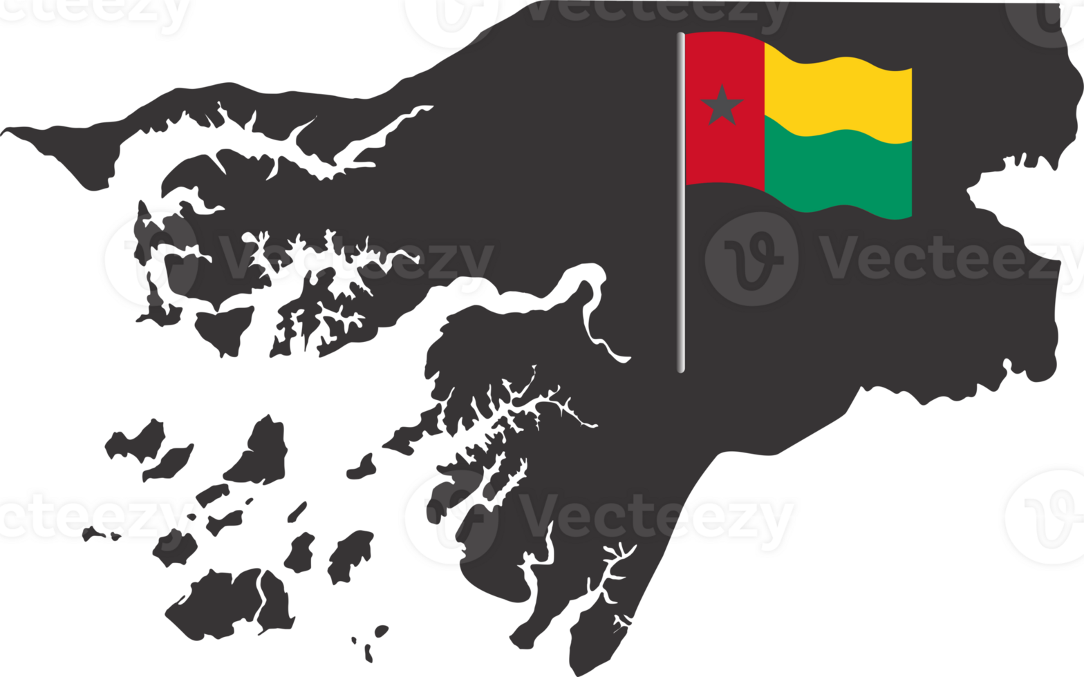 Guinea Bissau flag pin map location png