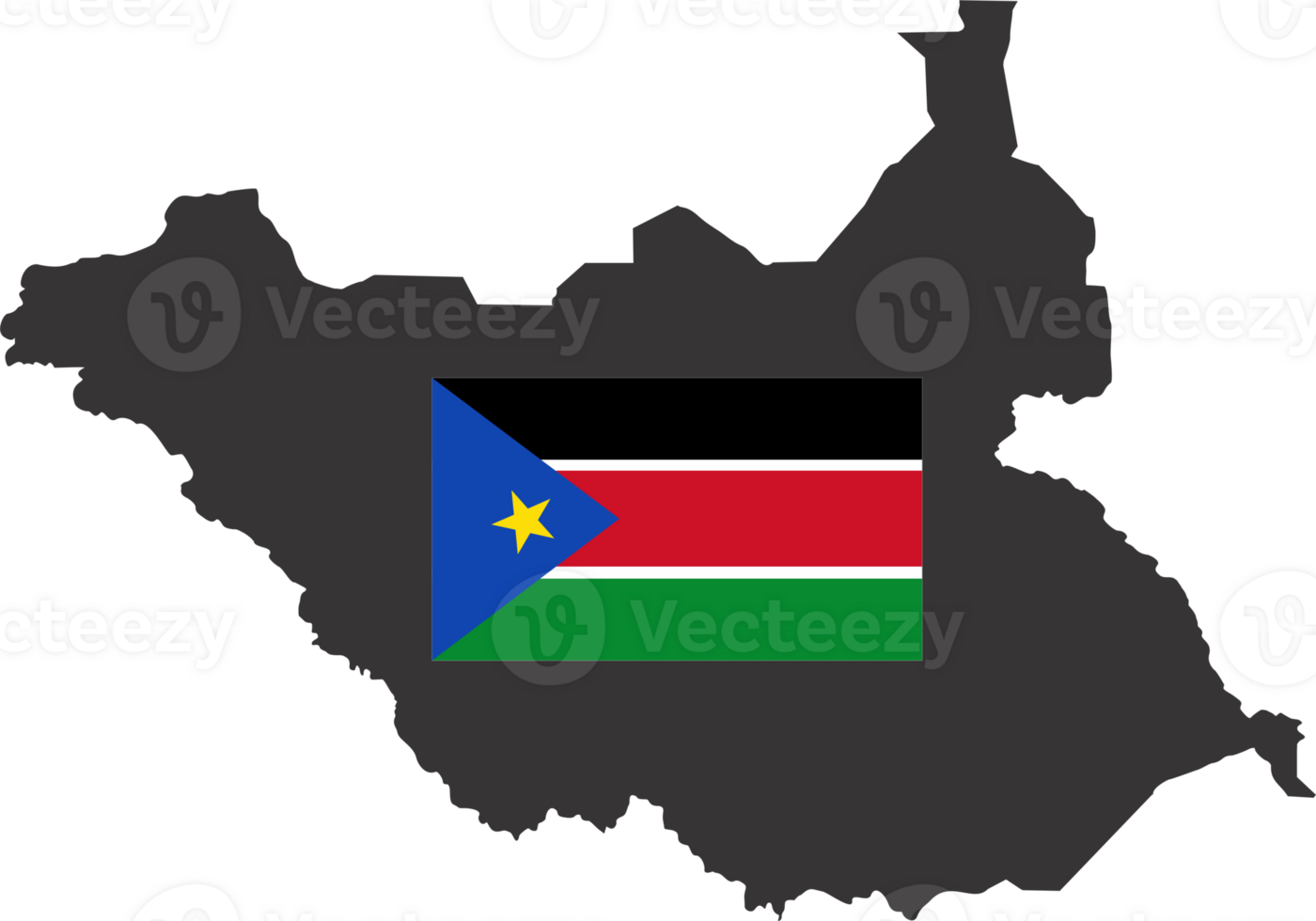 South Sudan flag pin map location png