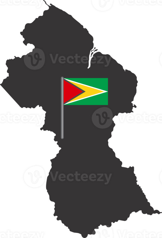 Guyana flag pin map location png