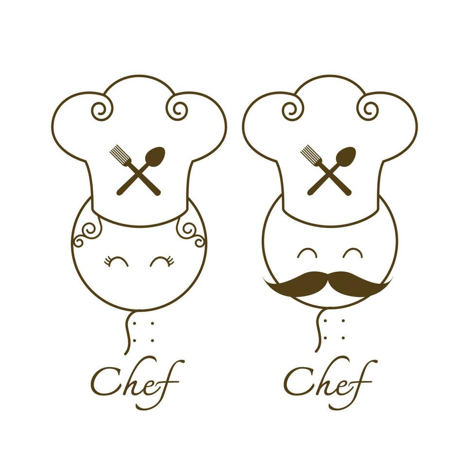 couple chef Vector illustration