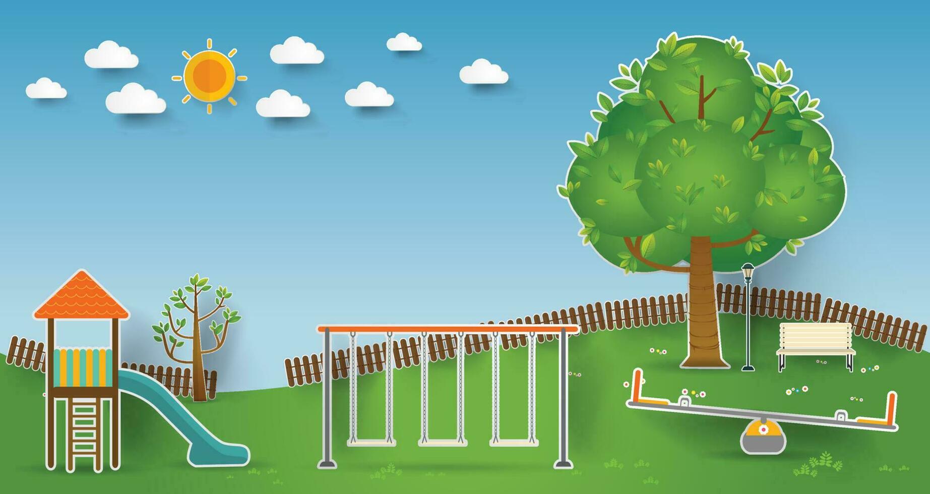 Kids playground. Vector illustration.