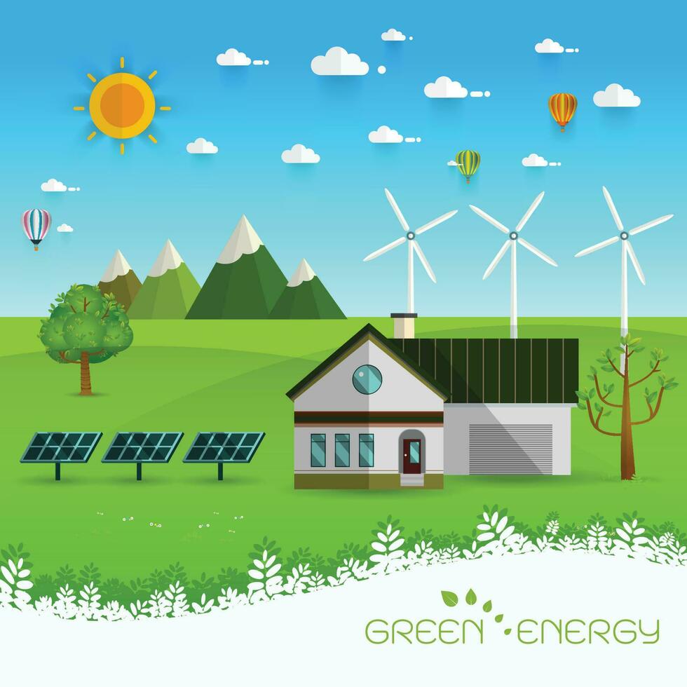 eco friendly house vector