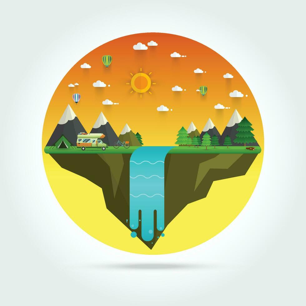 Hiking and camping vector