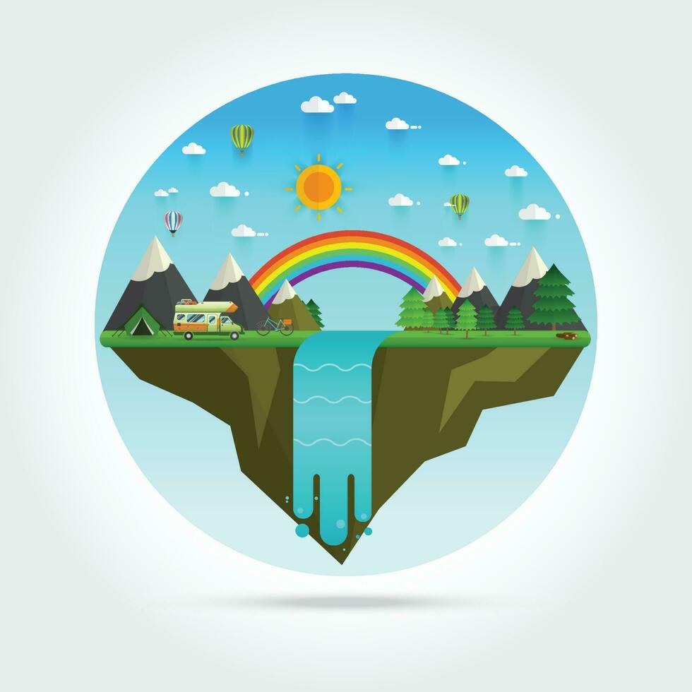 Hiking and camping vector