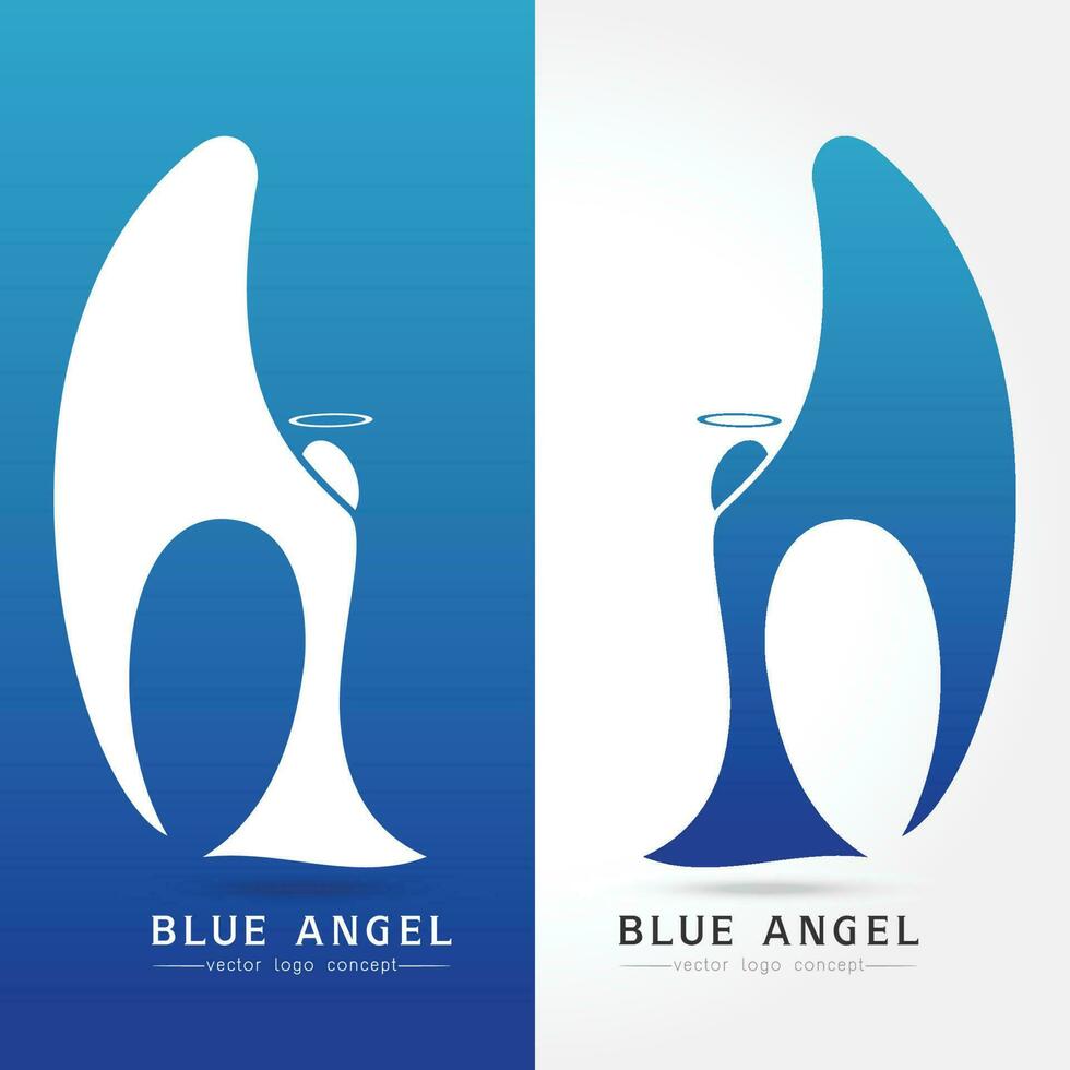 azul ángel - vector logo concepto ilustración