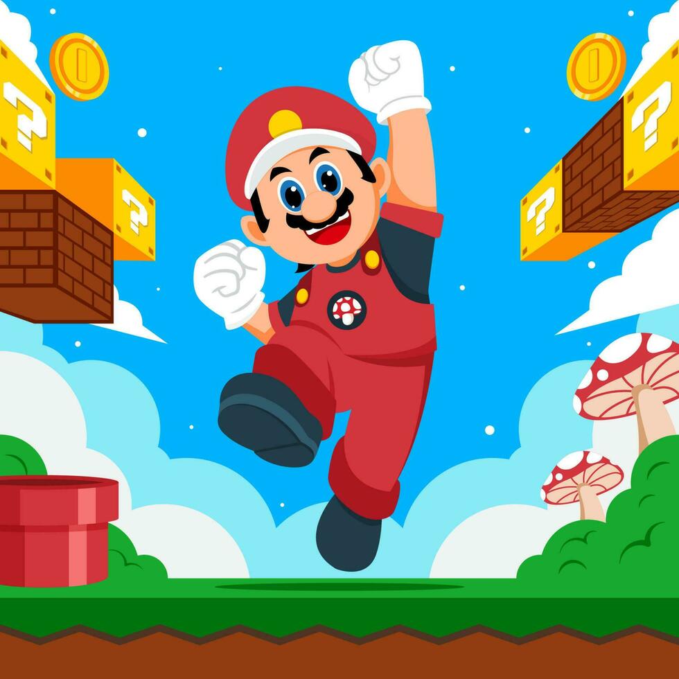 Plumber Character in Game World vector