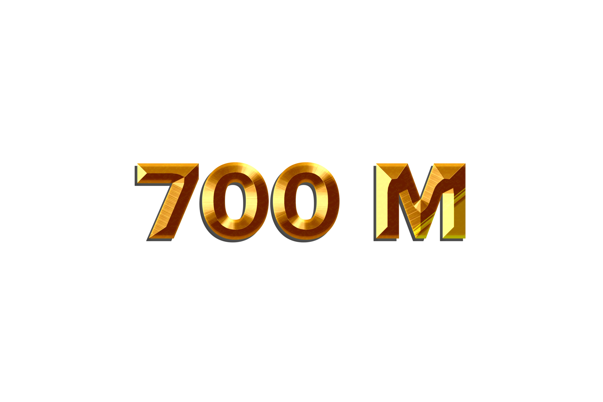 700 Million Subscribers Celebration Greeting Number With Golden Design 