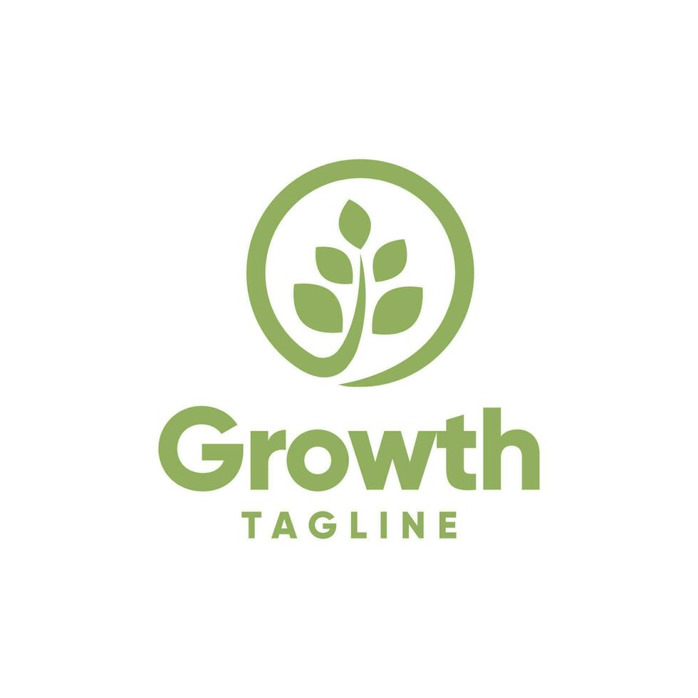 leaf growth logo vector design illustration