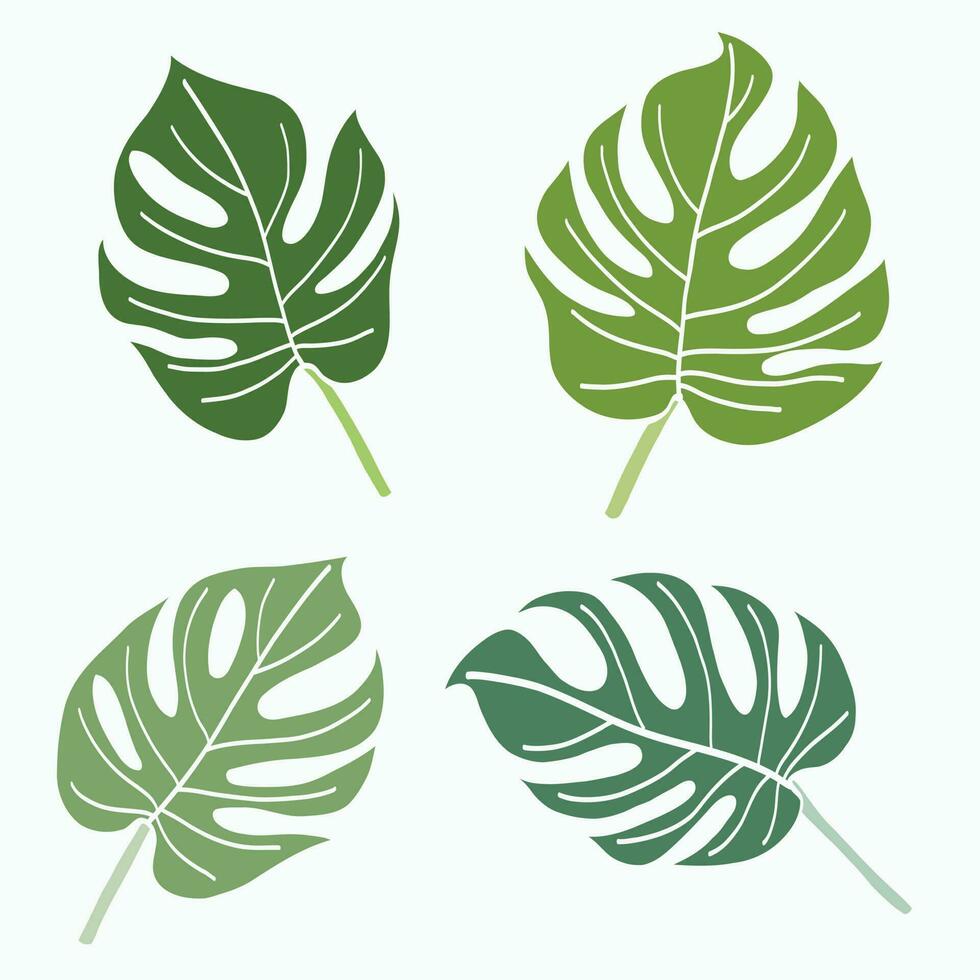 simplicidad hoja de monstera dibujo de línea continua a mano alzada diseño plano. vector