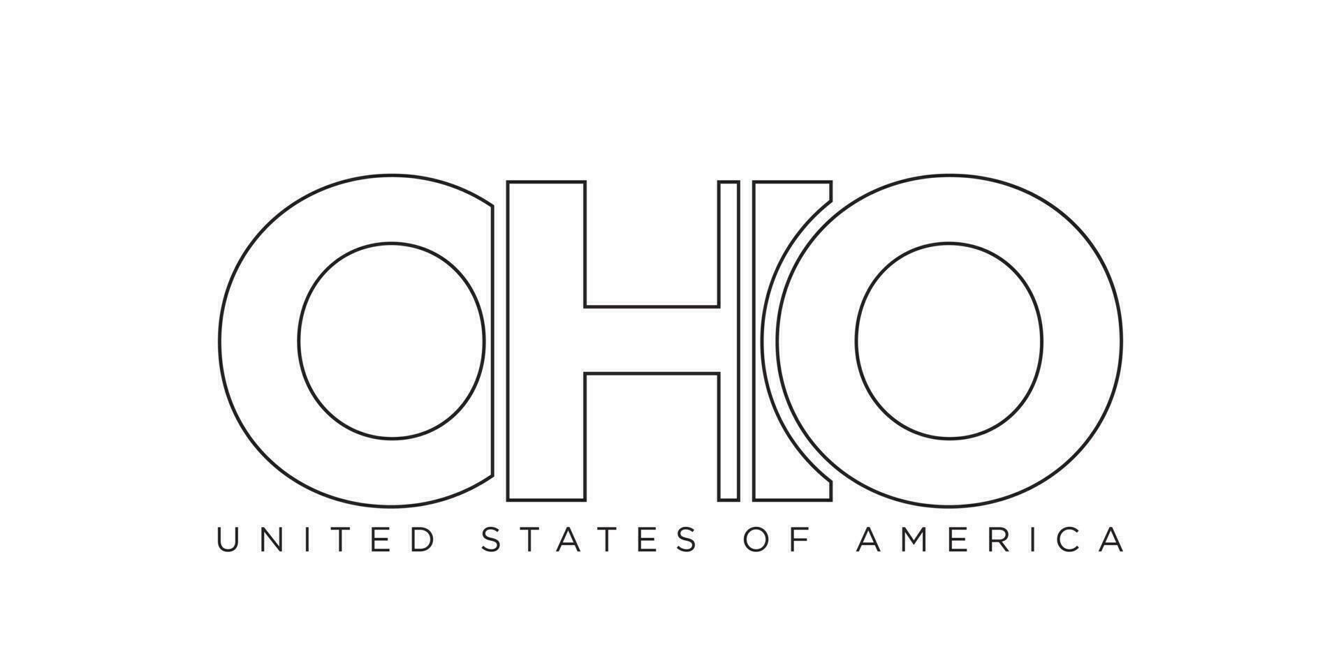 Ohio, USA typography slogan design. America logo with graphic city lettering for print and web. vector