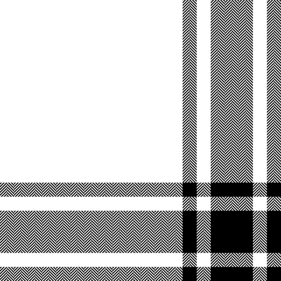 Plaid check pattern in black and white. Seamless fabric texture. Tartan textile print. vector